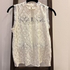 BB Dakota- White Lace Sleeveless Tank Top. S. Originally $80